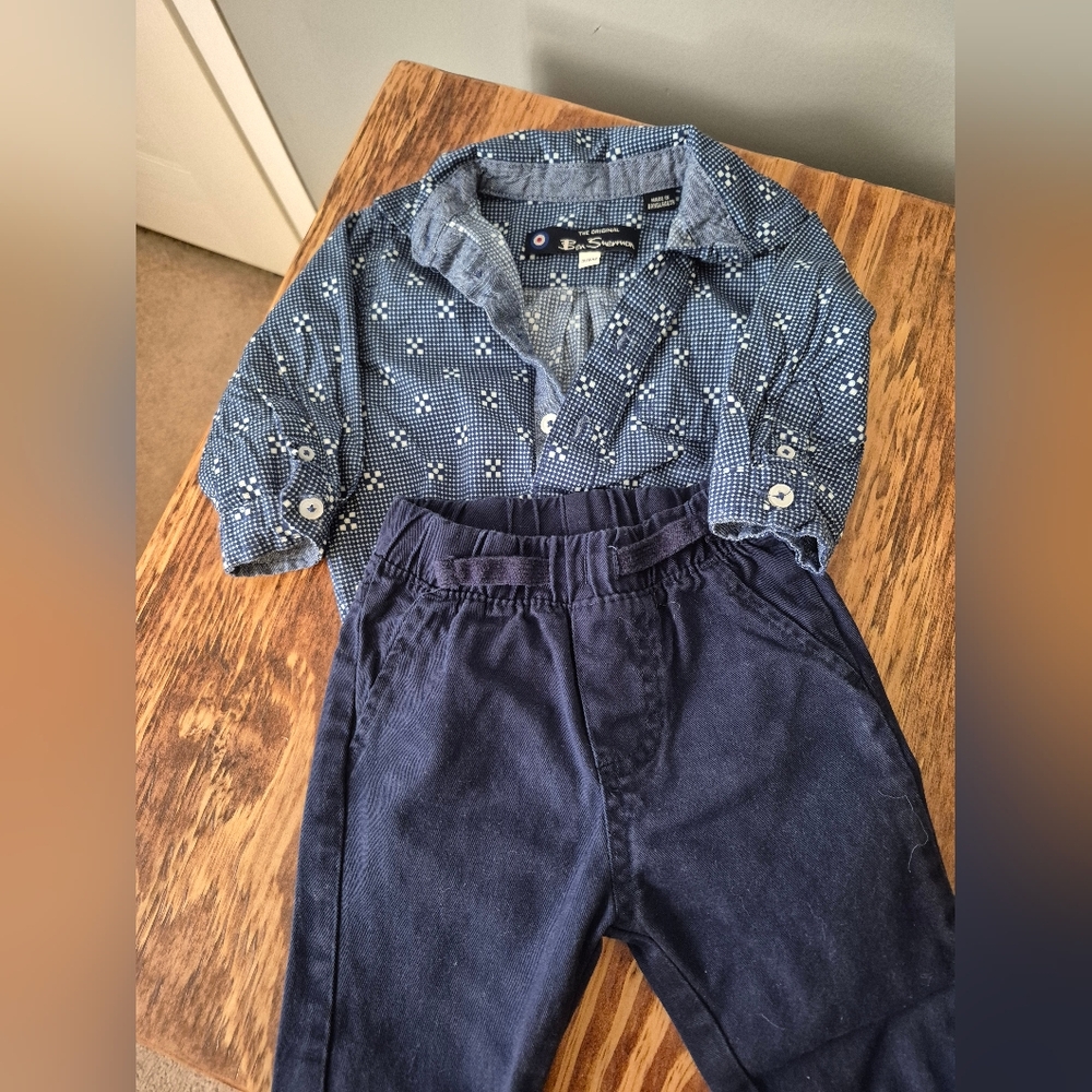 Ben Sherman Blue and White Kids Matching Set